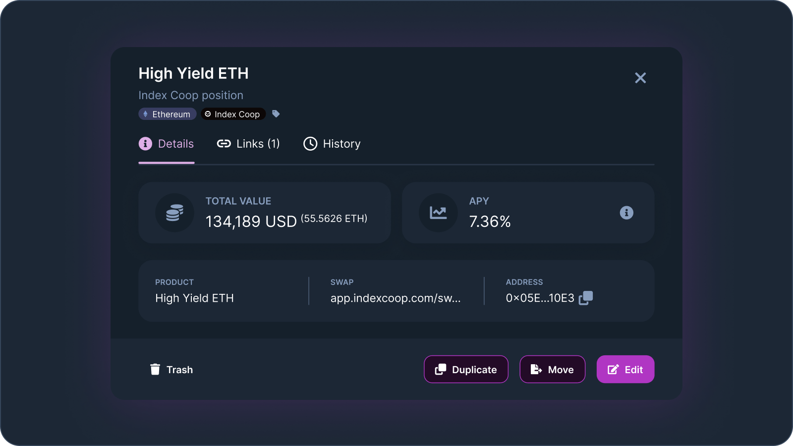 Add Index Coop positions - iYield Knowledge Base