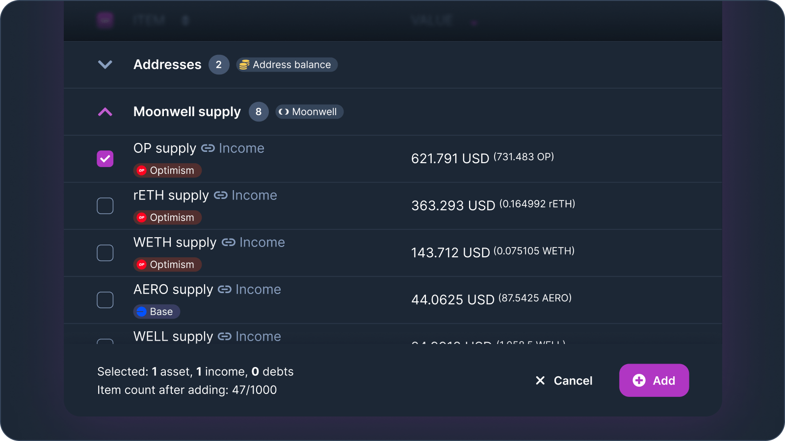 Add Moonwell positions - iYield